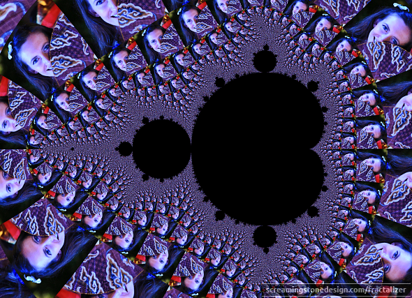 A pretty girl in a Mandelbrot Set fractal