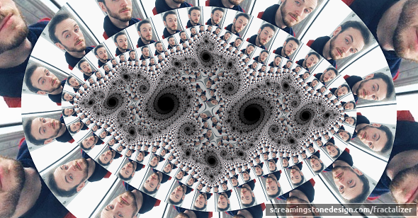 A handsome man in a Julia Set fractal