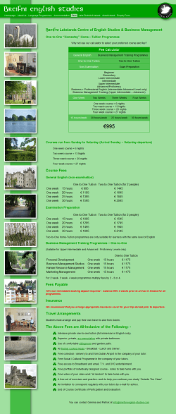 Fees page Fees page