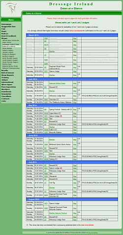 Dates-at-a-glance page