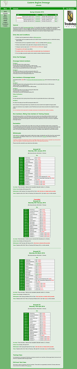 Schedule page Schedule page