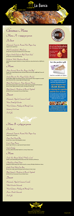 Christmas menu page