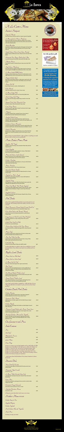 A la carte page A la carte page