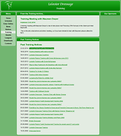 Training page Training page