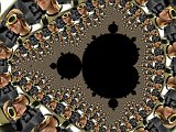 A photo of Michael Owen Carroll (author) tessellated in a Mandelbrot Set fractal