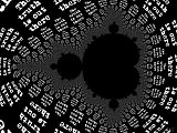 An image of “The Truth is Out There” tessellated in a Mandelbrot Set fractal