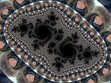 A photo of Melanie tessellated in a Julia Set fractal
