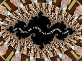 A photo of Mick Daly (teacher) tessellated in a Julia Set fractal