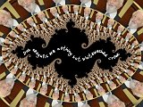 A photo of Mick Daly (teacher) tessellated in a Julia Set fractal