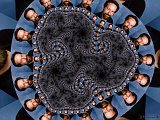 A photo of Clifford Pickover tessellated in a Julia Set fractal
