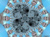A photo of Anna Paloniemi tessellated in a Julia Set fractal