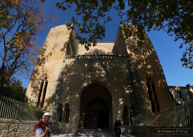 View of the entrance (narthex?) to the church at Abbaye de Valmagne