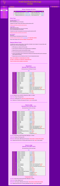 Schedule page