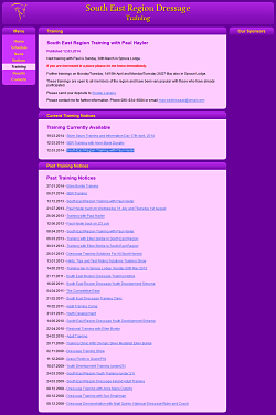 Training page Training page